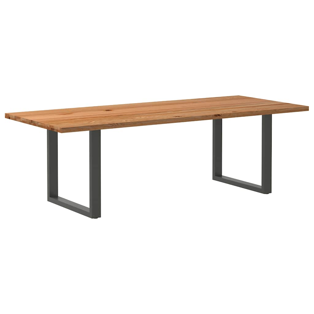 Table Industrielle en Chêne Massif pour Salon-Anthracite-1-240 x 100 x 74 cm-La-Fabrique-Industrielle