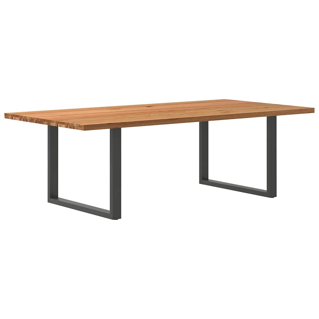 Table Industrielle en Chêne Massif pour Salon-Anthracite-1-240 x 120 x 74 cm-La-Fabrique-Industrielle