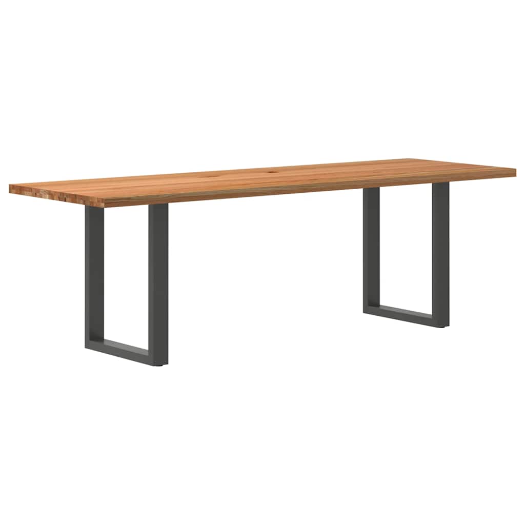 Table Industrielle en Chêne Massif pour Salon-Anthracite-1-240 x 80 x 74 cm-La-Fabrique-Industrielle