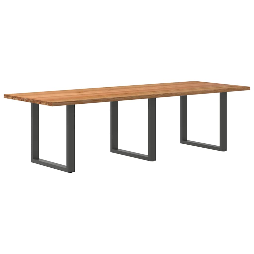 Table Industrielle en Chêne Massif pour Salon-Anthracite-1-280 x 100 x 74 cm-La-Fabrique-Industrielle