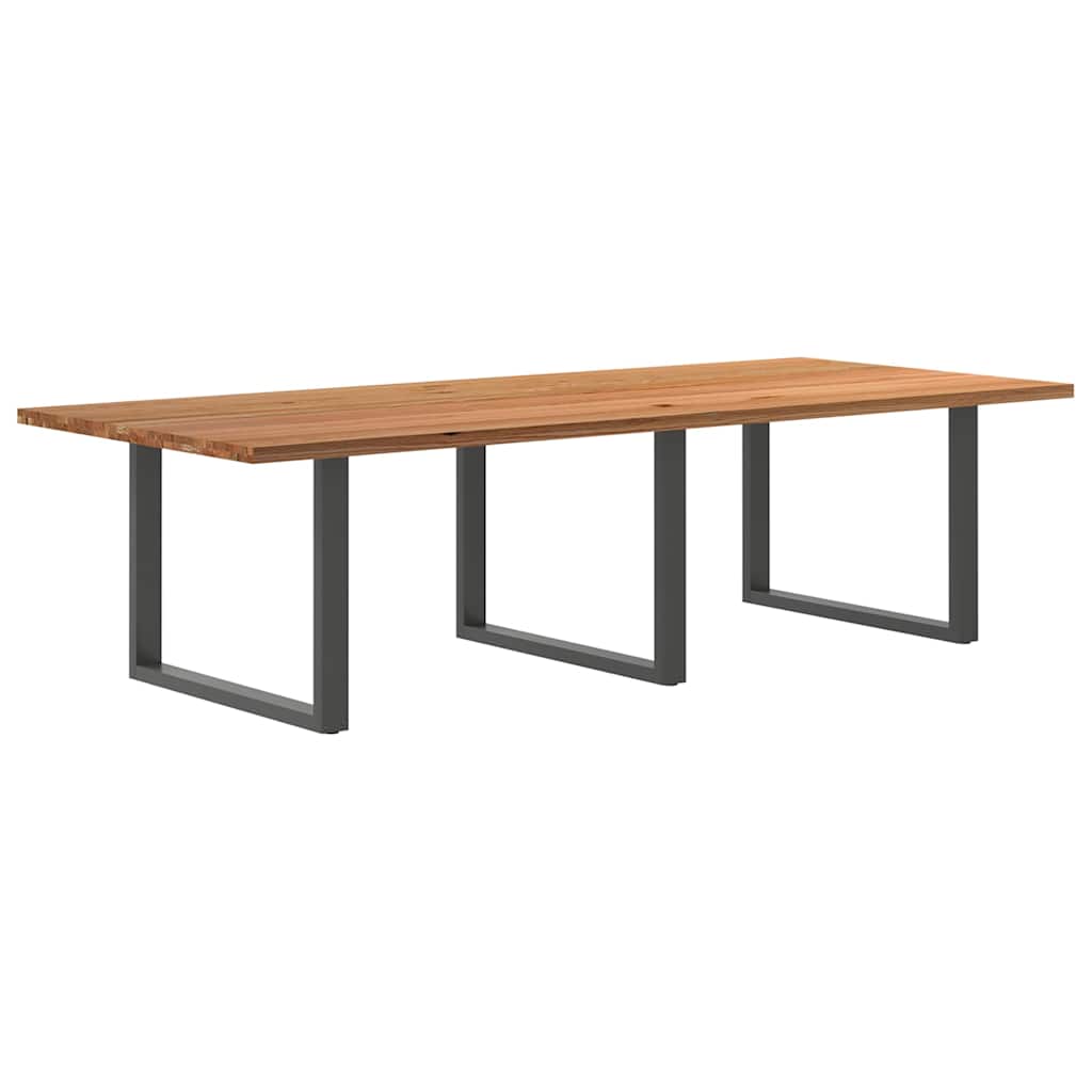 Table Industrielle en Chêne Massif pour Salon-Anthracite-1-280 x 120 x 74 cm-La-Fabrique-Industrielle