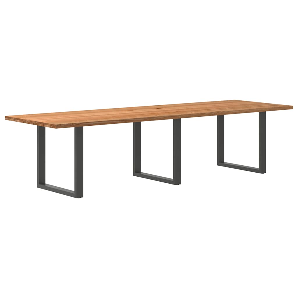 Table Industrielle en Chêne Massif pour Salon-Anthracite-1-320 x 100 x 74 cm-La-Fabrique-Industrielle