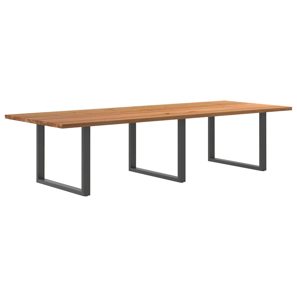 Table Industrielle en Chêne Massif pour Salon-Anthracite-1-320 x 120 x 74 cm-La-Fabrique-Industrielle