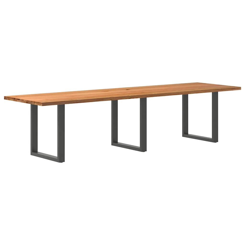 Table Industrielle en Chêne Massif pour Salon-Anthracite-1-320 x 90 x 74 cm-La-Fabrique-Industrielle