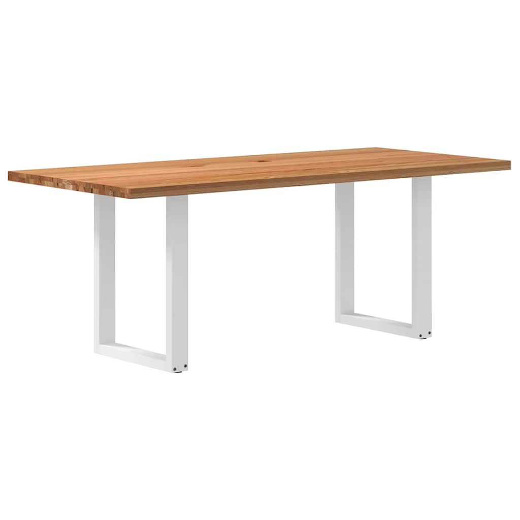 Table Industrielle en Chêne Massif pour Salon-Blanc-1-200 x 90 x 74 cm-La-Fabrique-Industrielle