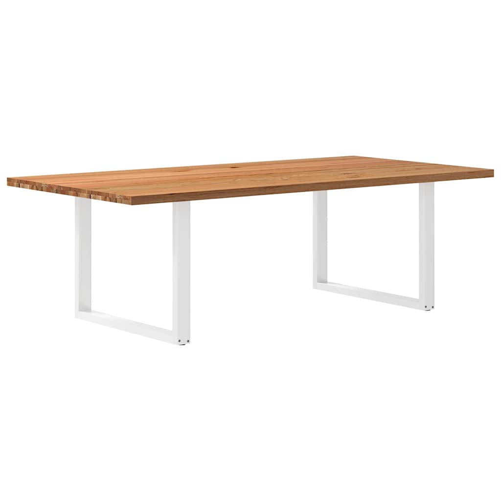 Table Industrielle en Chêne Massif pour Salon-Blanc-1-240 x 120 x 74 cm-La-Fabrique-Industrielle