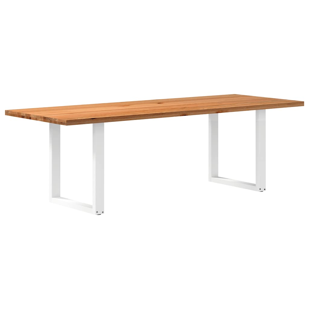 Table Industrielle en Chêne Massif pour Salon-Blanc-1-240 x 90 x 74 cm-La-Fabrique-Industrielle