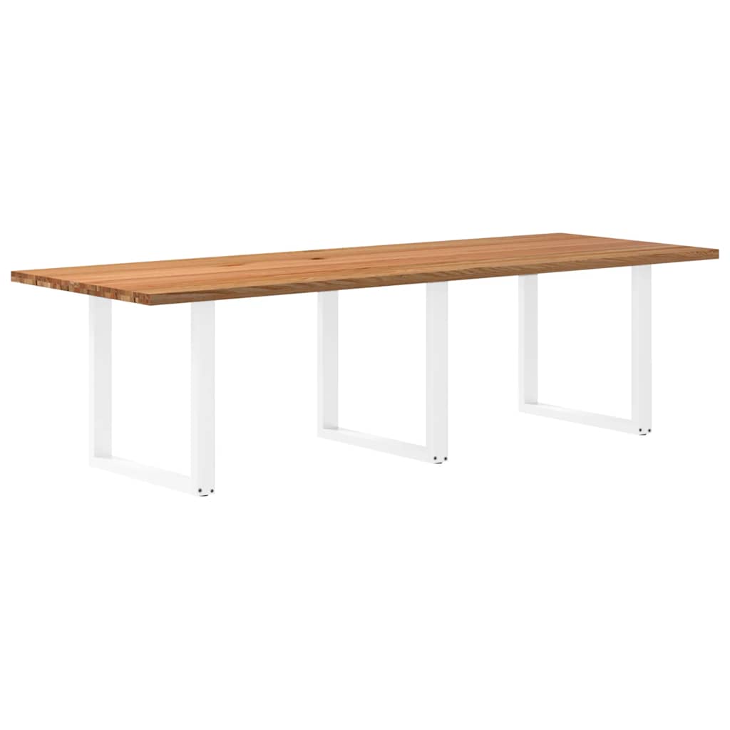 Table Industrielle en Chêne Massif pour Salon-Blanc-1-280 x 100 x 74 cm-La-Fabrique-Industrielle