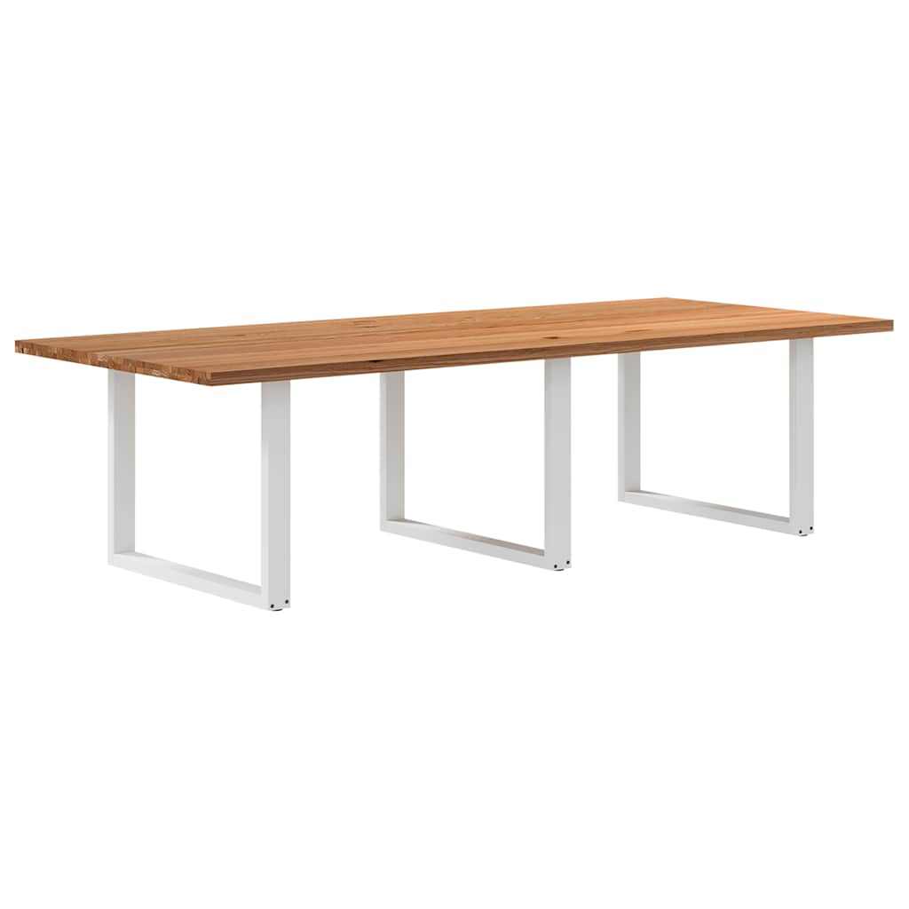 Table Industrielle en Chêne Massif pour Salon-Blanc-1-280 x 120 x 74 cm-La-Fabrique-Industrielle