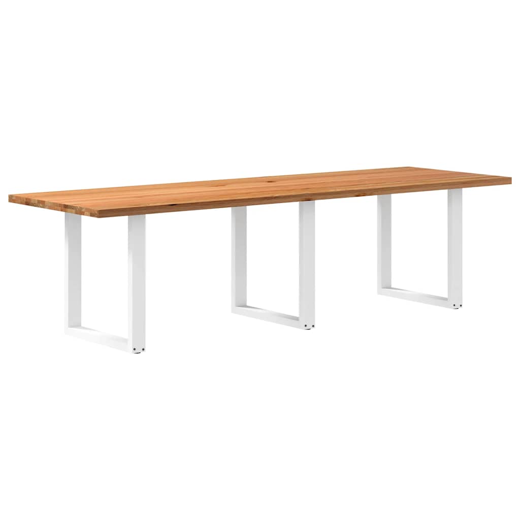 Table Industrielle en Chêne Massif pour Salon-Blanc-1-280 x 90 x 74 cm-La-Fabrique-Industrielle