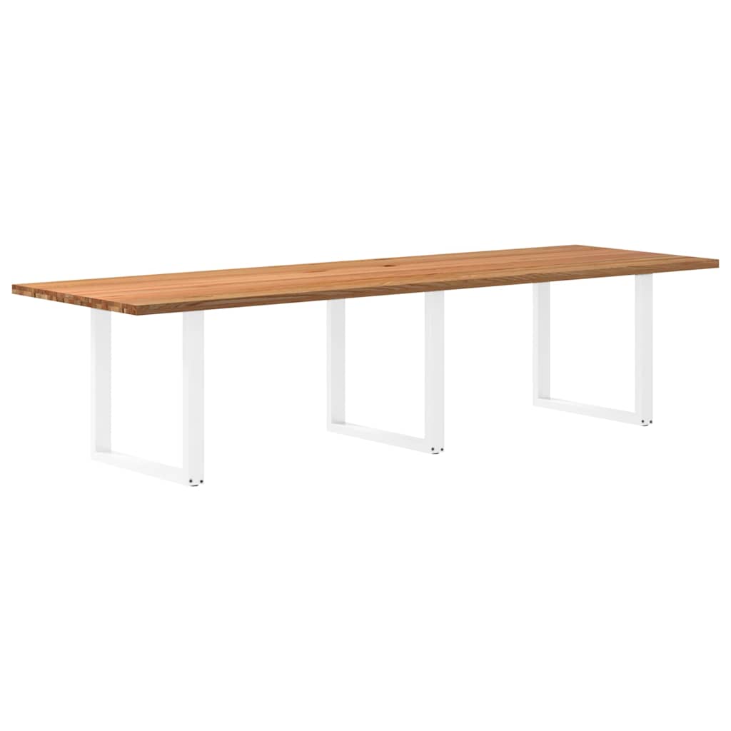 Table Industrielle en Chêne Massif pour Salon-Blanc-1-320 x 100 x 74 cm-La-Fabrique-Industrielle
