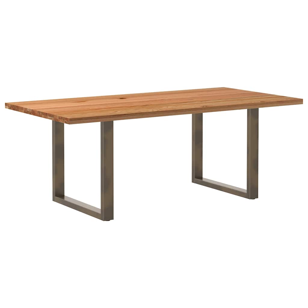 Table Industrielle en Chêne Massif pour Salon-Naturel-1-200 x 100 x 74 cm-La-Fabrique-Industrielle