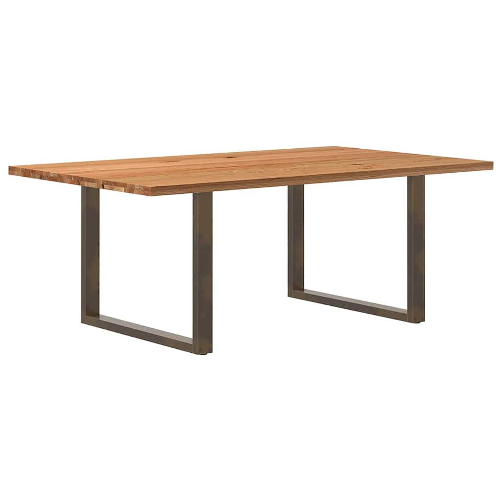 Table Industrielle en Chêne Massif pour Salon-Naturel-1-200 x 120 x 74 cm-La-Fabrique-Industrielle