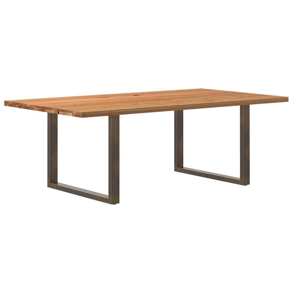 Table Industrielle en Chêne Massif pour Salon-Naturel-1-220 x 120 x 74 cm-La-Fabrique-Industrielle