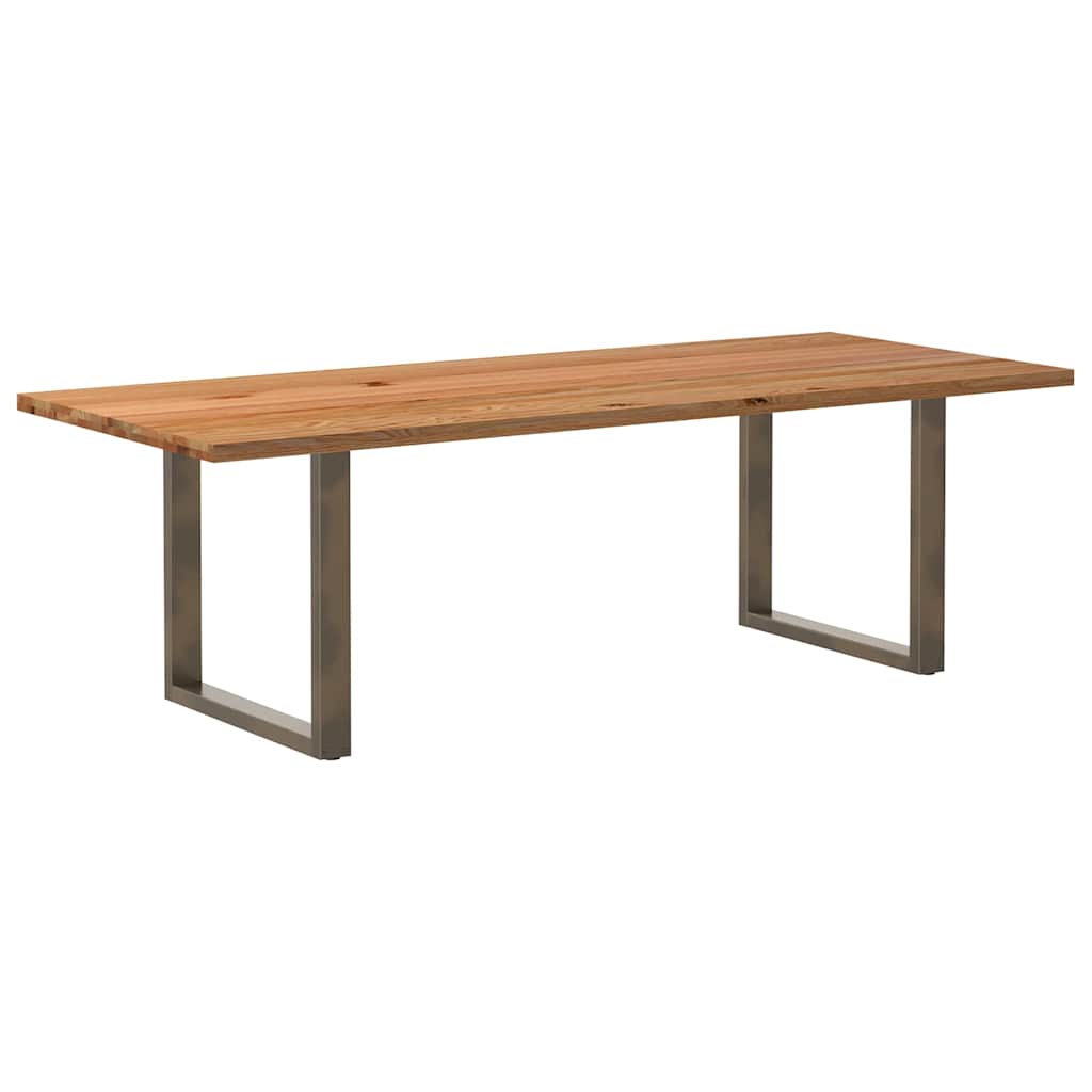 Table Industrielle en Chêne Massif pour Salon-Naturel-1-240 x 100 x 74 cm-La-Fabrique-Industrielle