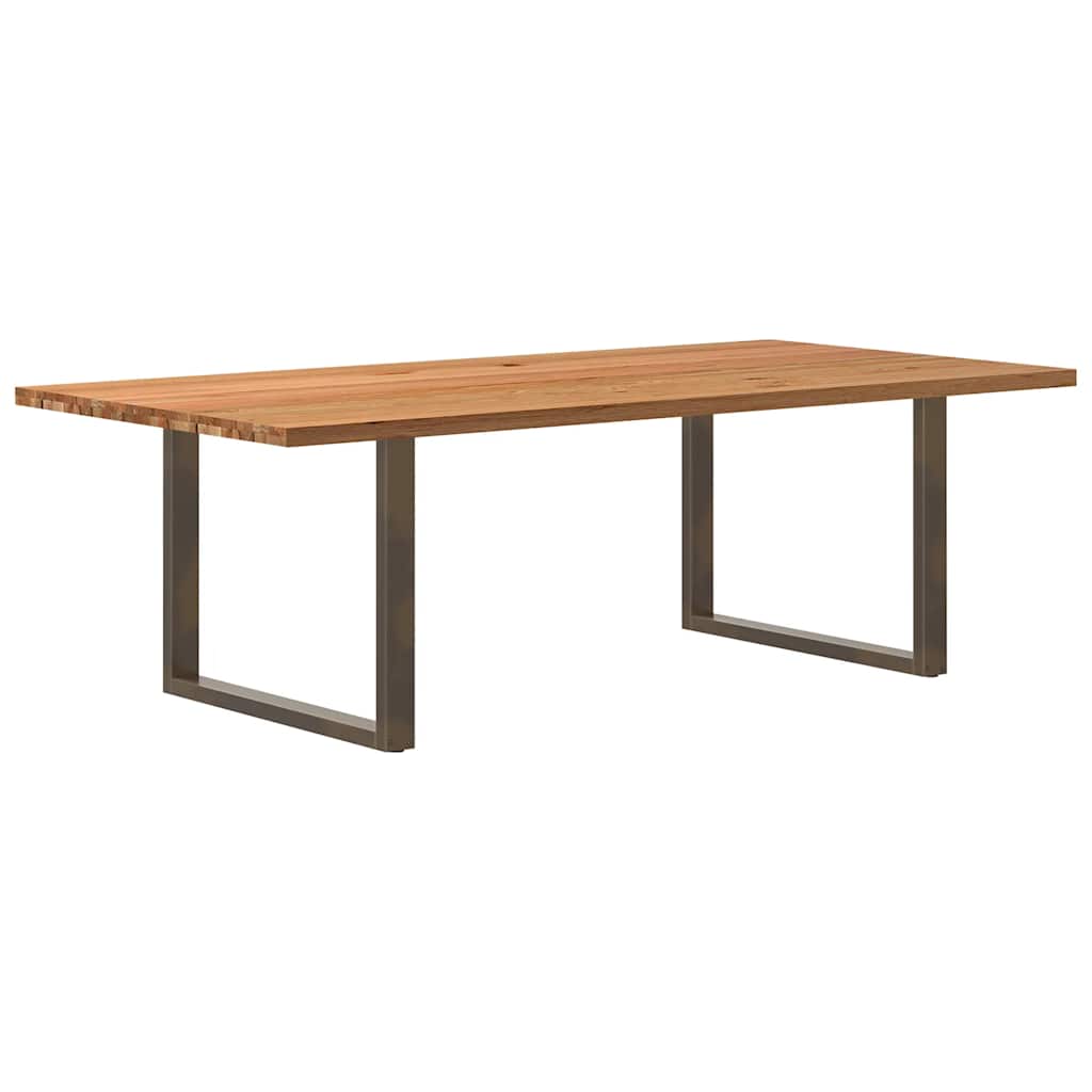 Table Industrielle en Chêne Massif pour Salon-Naturel-1-240 x 120 x 74 cm-La-Fabrique-Industrielle