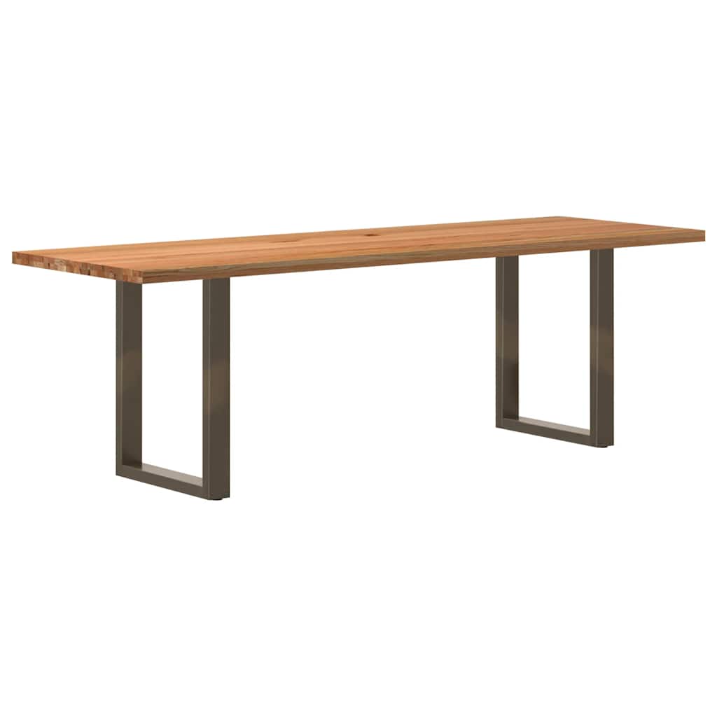 Table Industrielle en Chêne Massif pour Salon-Naturel-1-240 x 80 x 74 cm-La-Fabrique-Industrielle