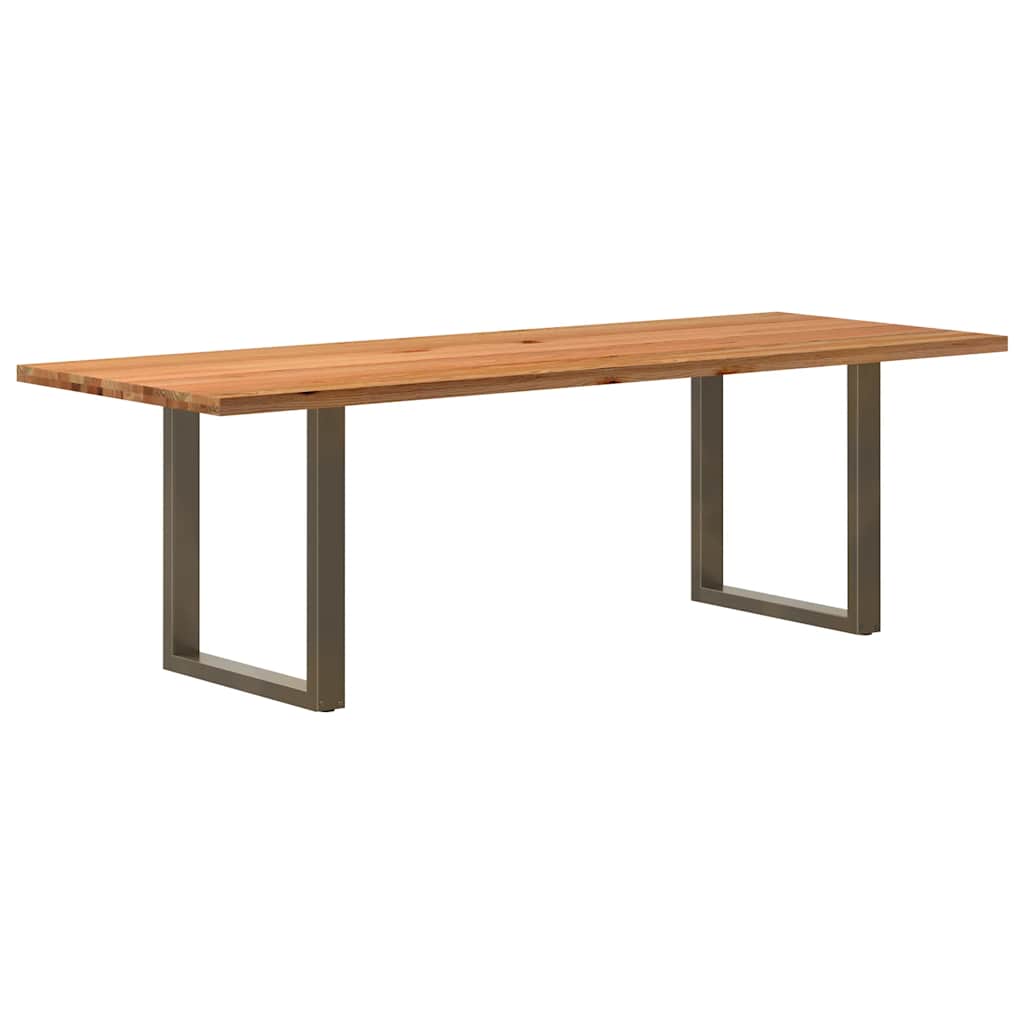 Table Industrielle en Chêne Massif pour Salon-Naturel-1-240 x 90 x 74 cm-La-Fabrique-Industrielle