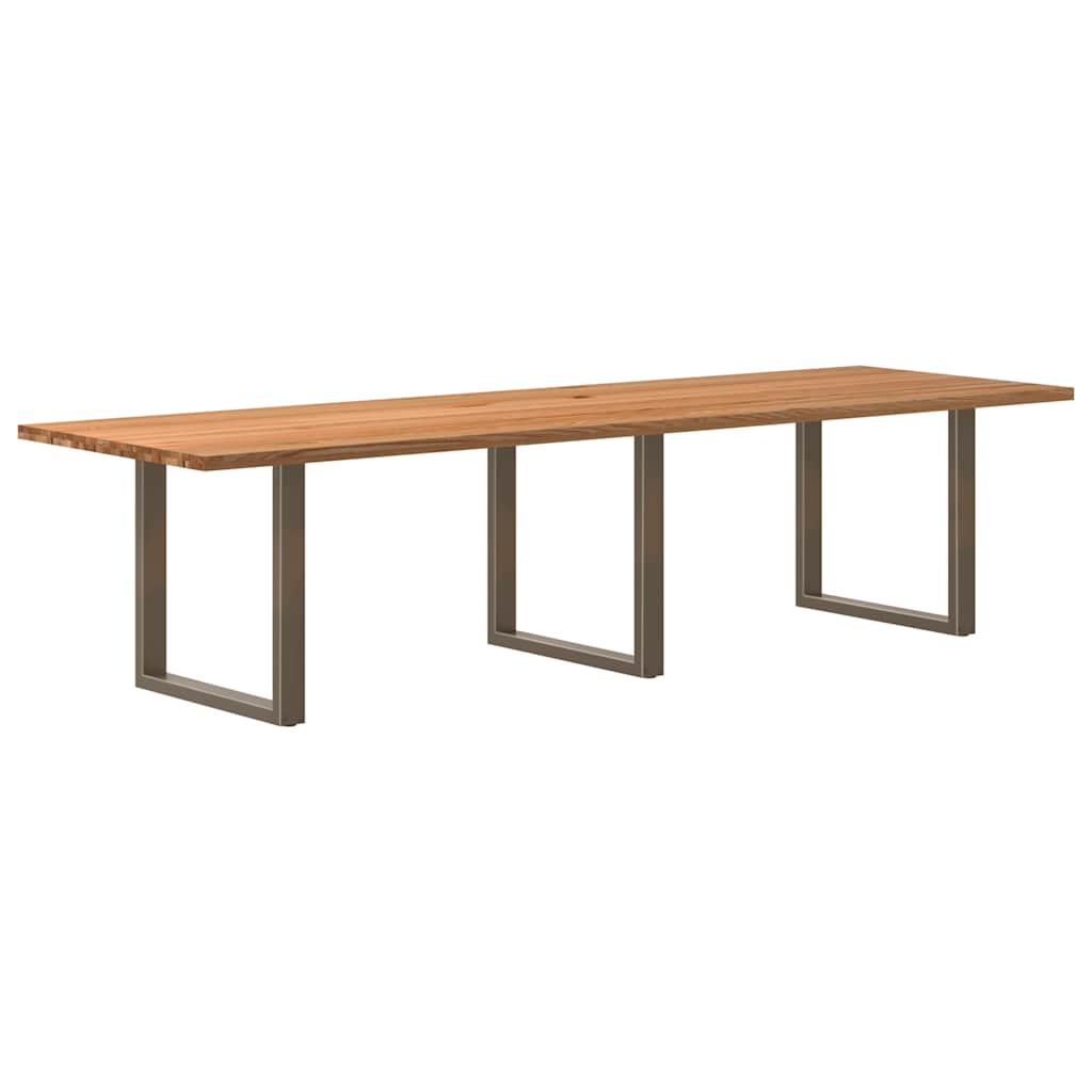 Table Industrielle en Chêne Massif pour Salon-Naturel-1-320 x 100 x 74 cm-La-Fabrique-Industrielle