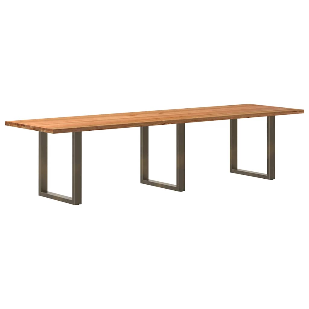 Table Industrielle en Chêne Massif pour Salon-Naturel-1-320 x 90 x 74 cm-La-Fabrique-Industrielle