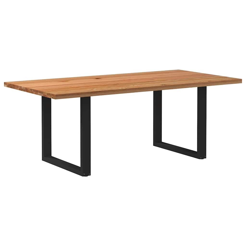 Table Industrielle en Chêne Massif pour Salon-Noir-1-200 x 100 x 74 cm-La-Fabrique-Industrielle