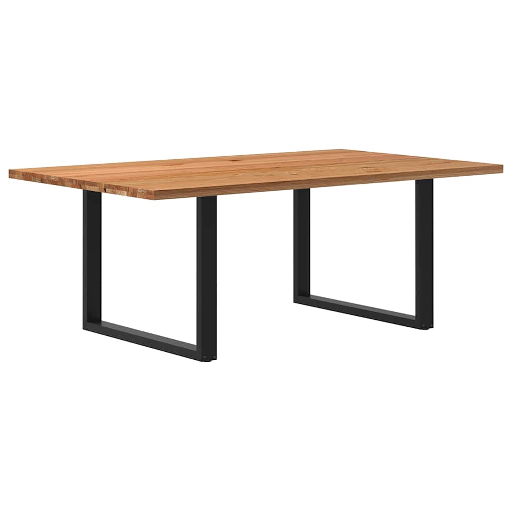 Table Industrielle en Chêne Massif pour Salon-Noir-1-200 x 120 x 74 cm-La-Fabrique-Industrielle