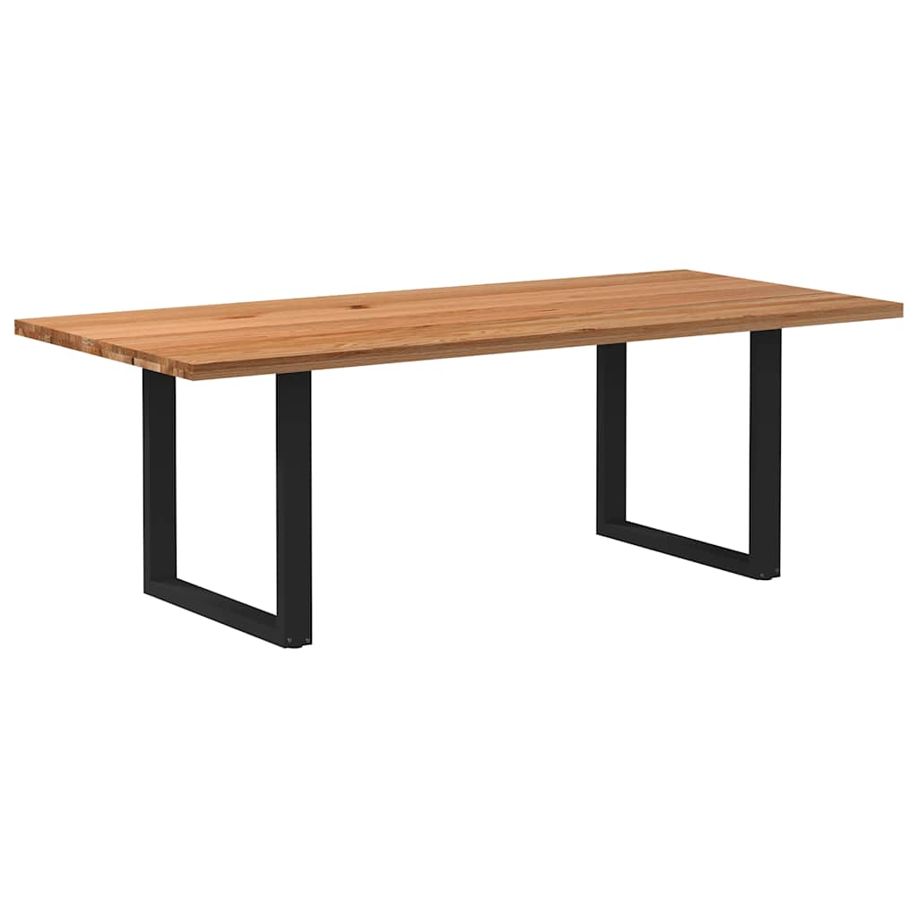Table Industrielle en Chêne Massif pour Salon-Noir-1-220 x 100 x 74 cm-La-Fabrique-Industrielle
