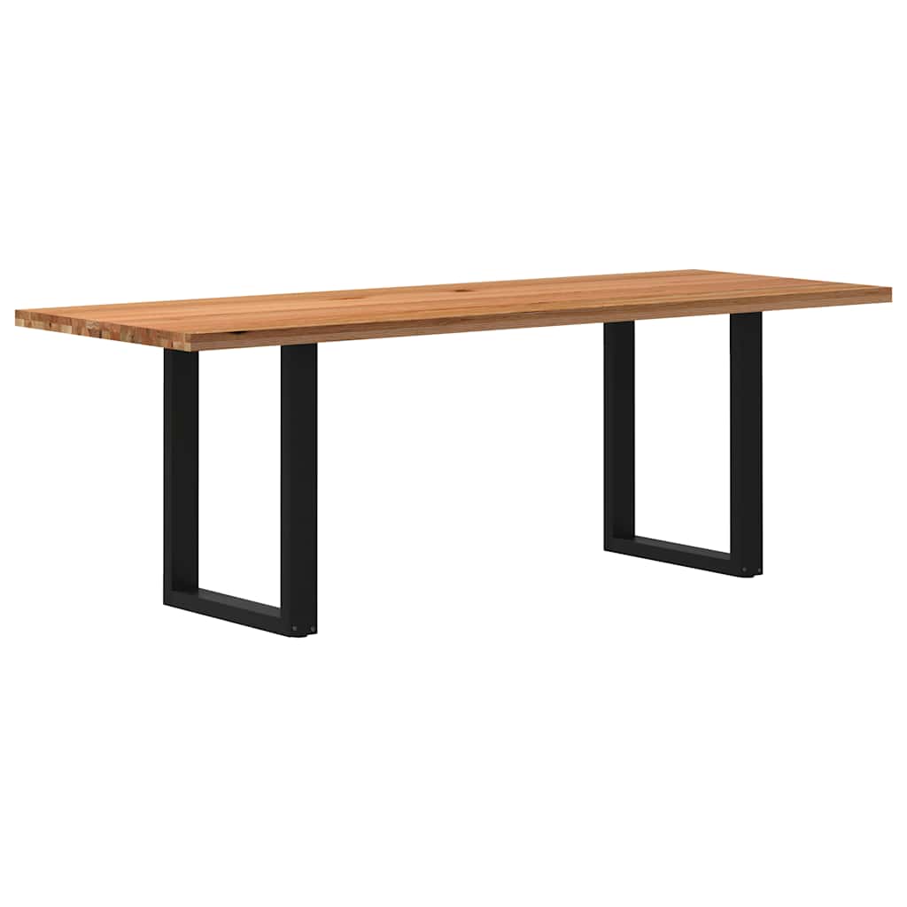 Table Industrielle en Chêne Massif pour Salon-Noir-1-220 x 80 x 74 cm-La-Fabrique-Industrielle