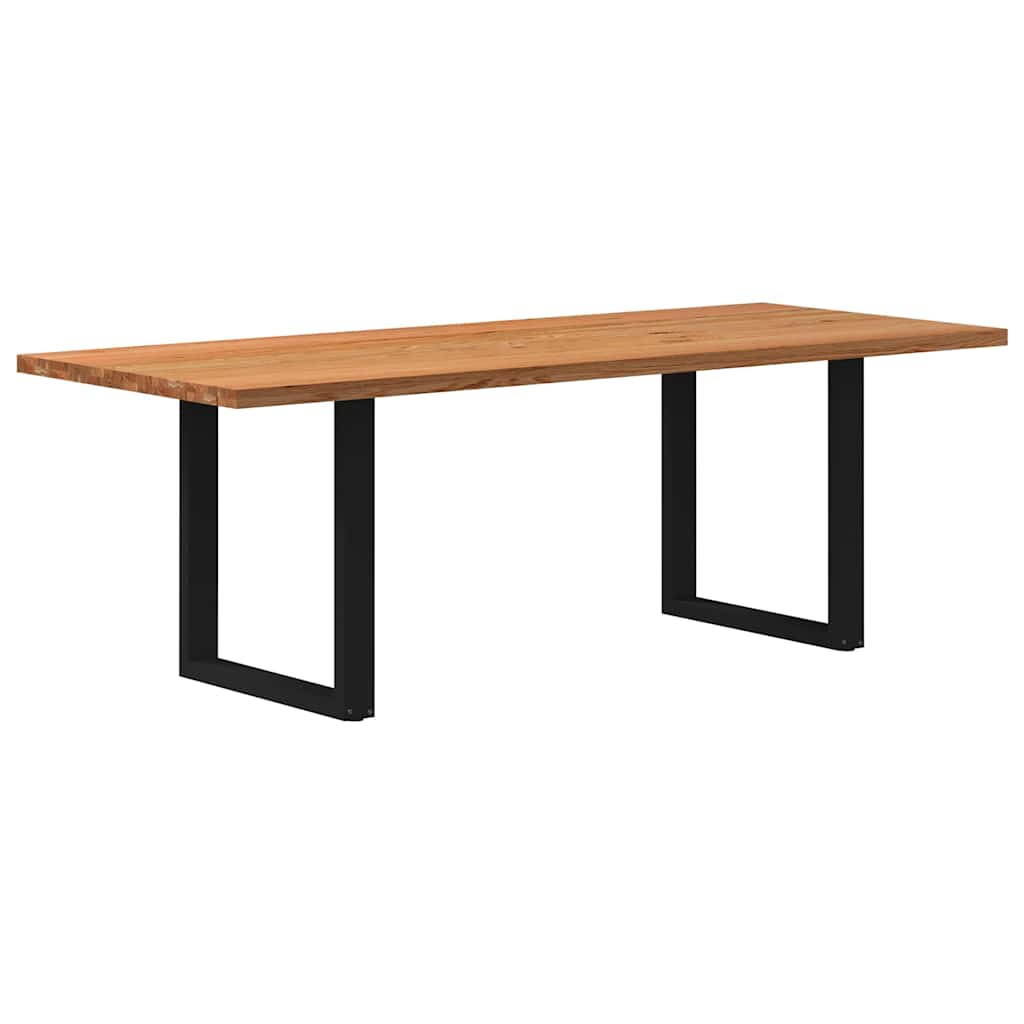 Table Industrielle en Chêne Massif pour Salon-Noir-1-220 x 90 x 74 cm-La-Fabrique-Industrielle
