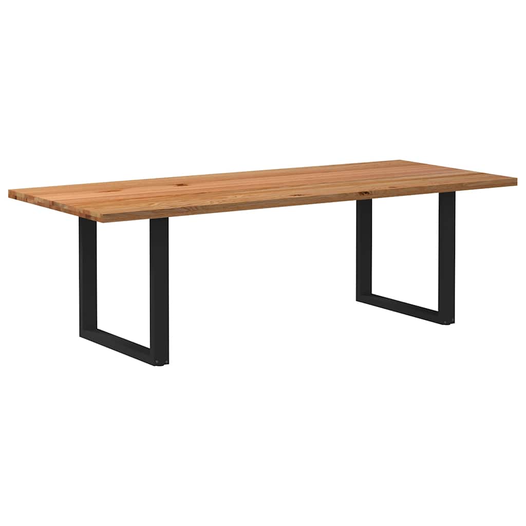 Table Industrielle en Chêne Massif pour Salon-Noir-1-240 x 100 x 74 cm-La-Fabrique-Industrielle