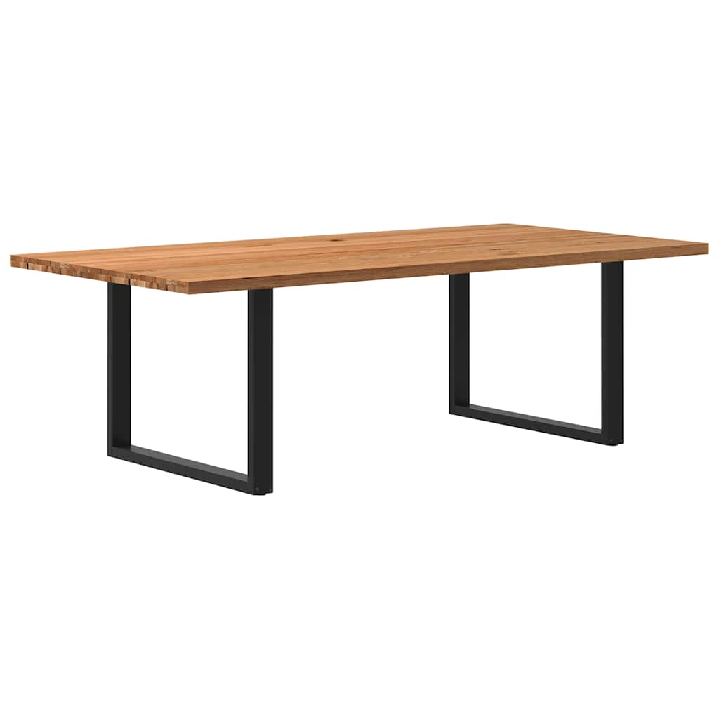 Table Industrielle en Chêne Massif pour Salon-Noir-1-240 x 120 x 74 cm-La-Fabrique-Industrielle