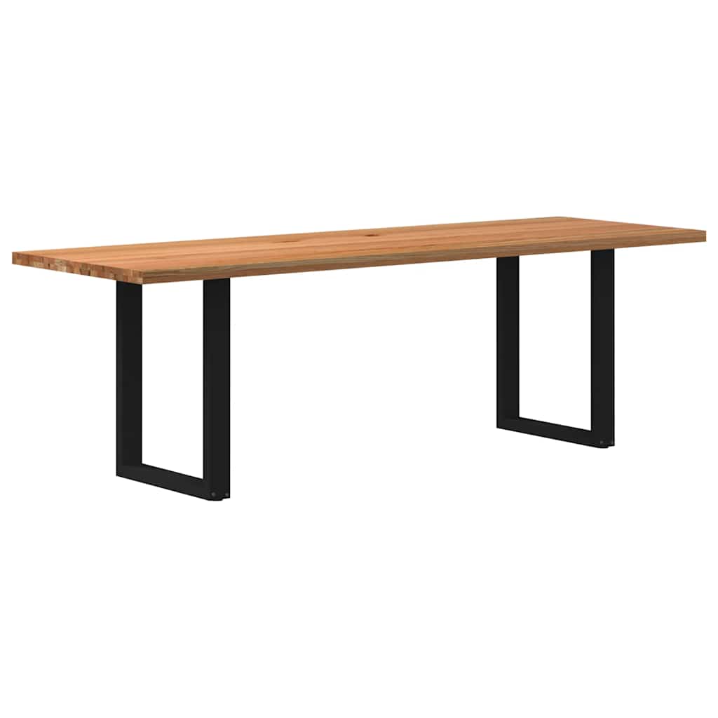 Table Industrielle en Chêne Massif pour Salon-Noir-1-240 x 80 x 74 cm-La-Fabrique-Industrielle