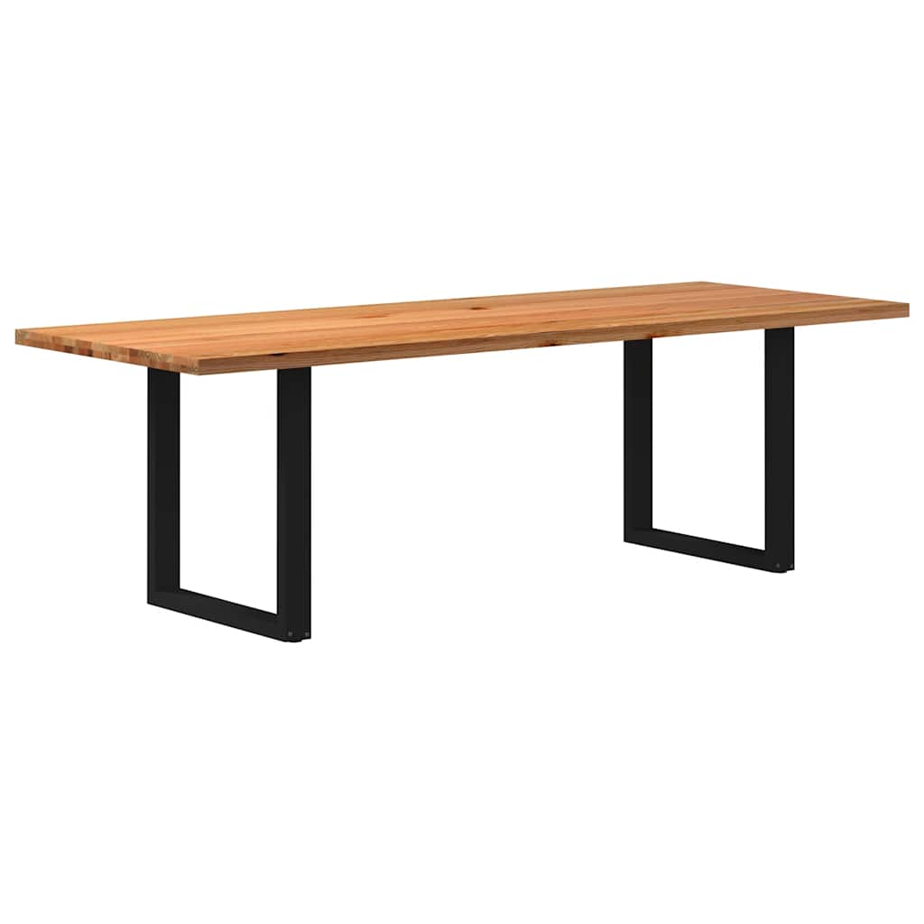 Table Industrielle en Chêne Massif pour Salon-Noir-1-240 x 90 x 74 cm-La-Fabrique-Industrielle