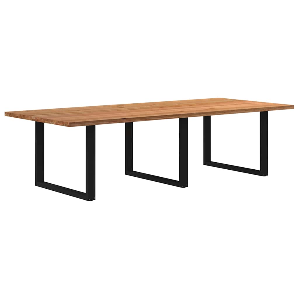 Table Industrielle en Chêne Massif pour Salon-Noir-1-280 x 120 x 74 cm-La-Fabrique-Industrielle