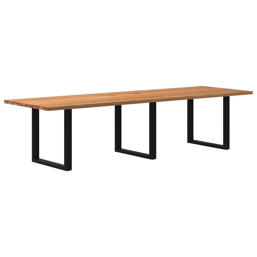 Table Industrielle en Chêne Massif pour Salon-Noir-1-320 x 100 x 74 cm-La-Fabrique-Industrielle