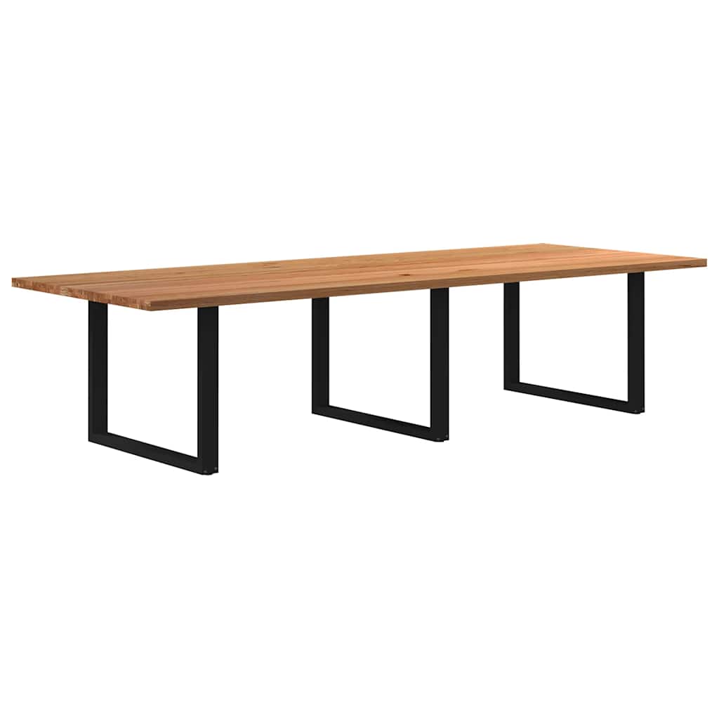 Table Industrielle en Chêne Massif pour Salon-Noir-1-320 x 120 x 74 cm-La-Fabrique-Industrielle