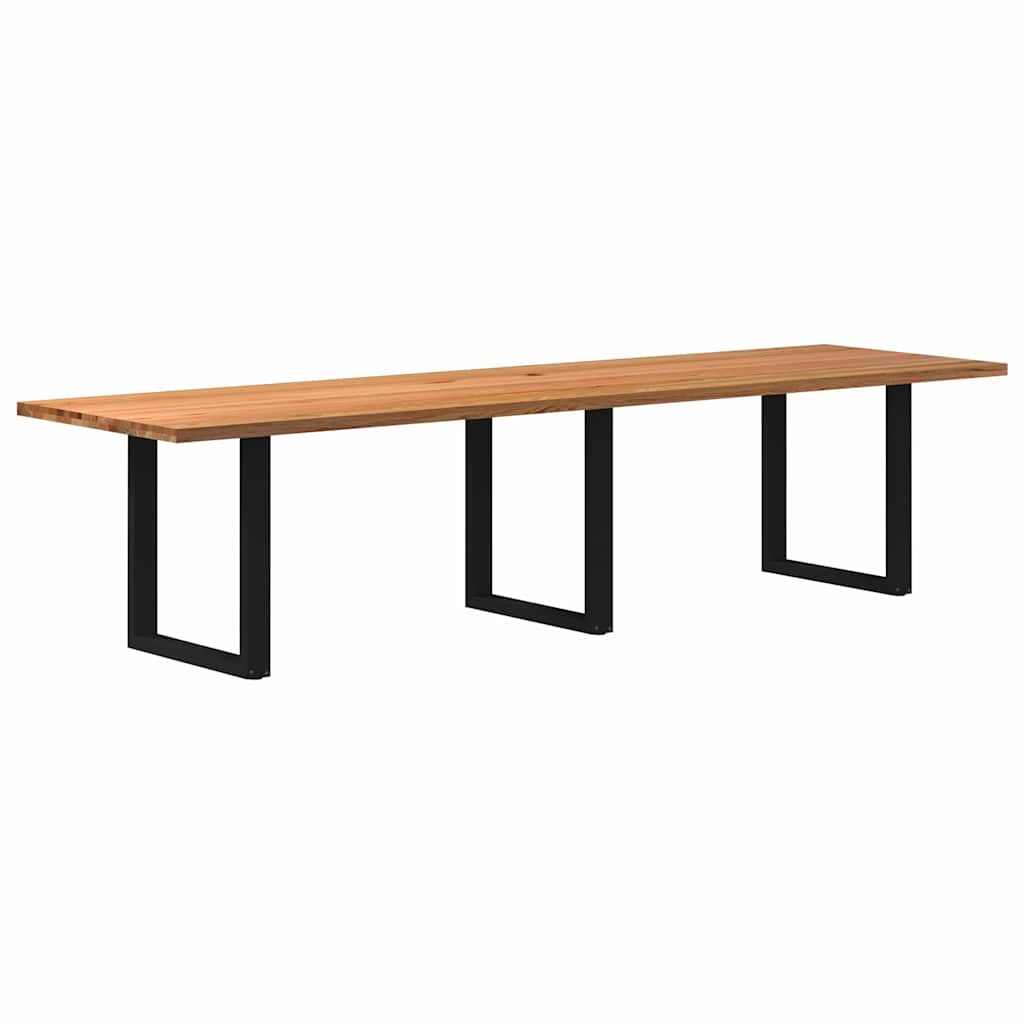 Table Industrielle en Chêne Massif pour Salon-Noir-1-320 x 90 x 74 cm-La-Fabrique-Industrielle