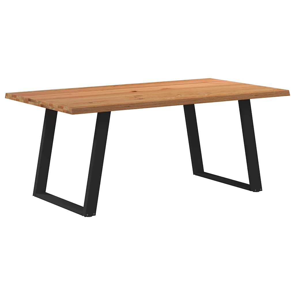 Table Industrielle en Chêne et Pieds Métal Noir-100 cm-180 cm-1-La-Fabrique-Industrielle