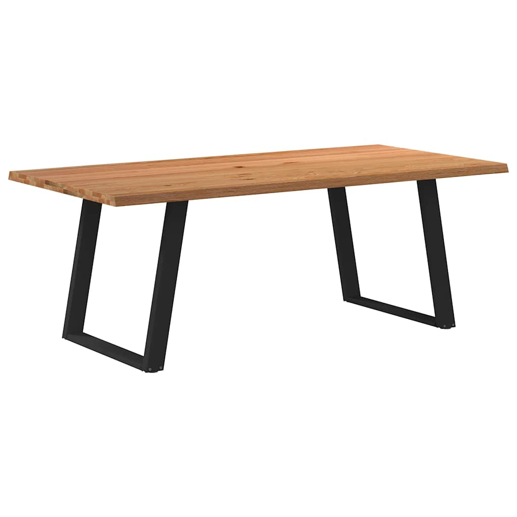 Table Industrielle en Chêne et Pieds Métal Noir-100 cm-200 cm-1-La-Fabrique-Industrielle