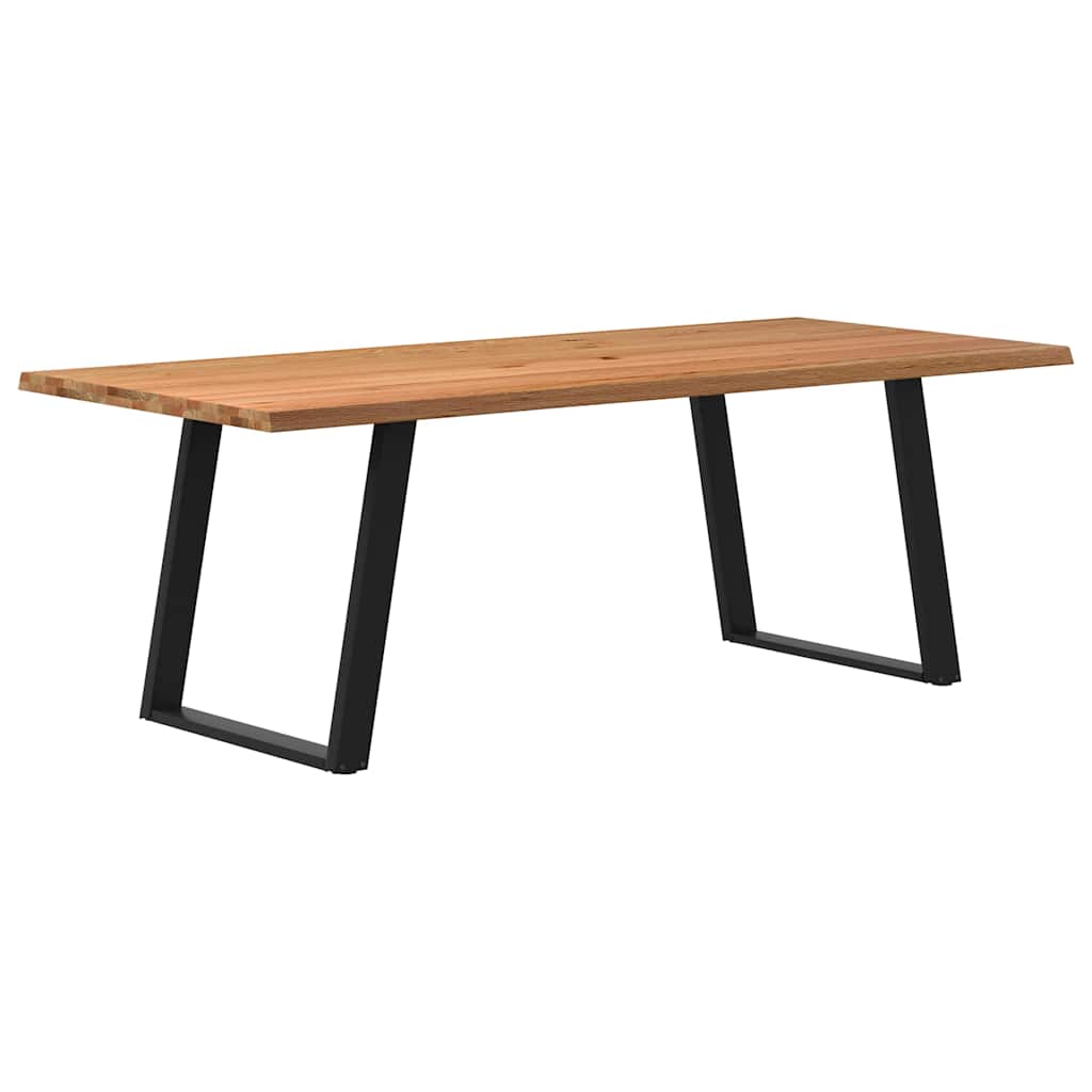 Table Industrielle en Chêne et Pieds Métal Noir-100 cm-220 cm-1-La-Fabrique-Industrielle