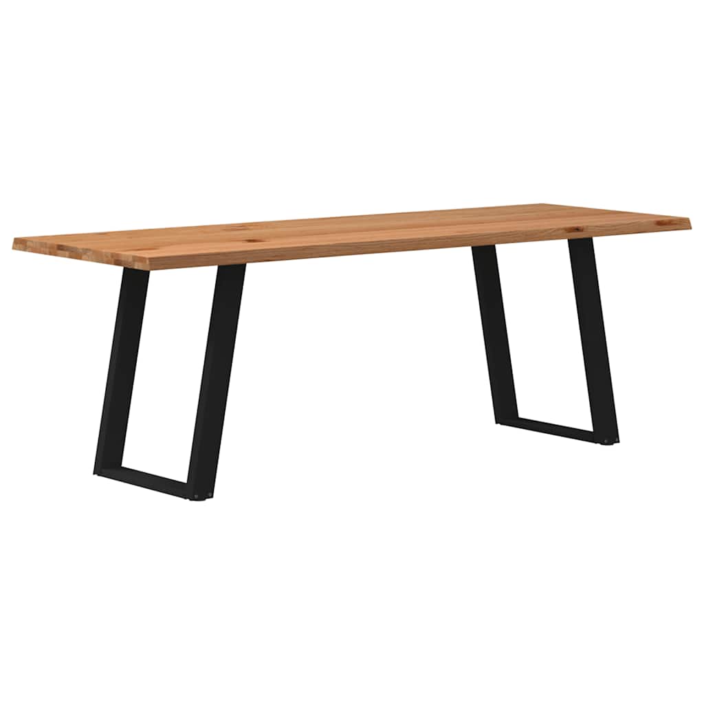 Table Industrielle en Chêne et Pieds Métal Noir-80 cm-220 cm-1-La-Fabrique-Industrielle