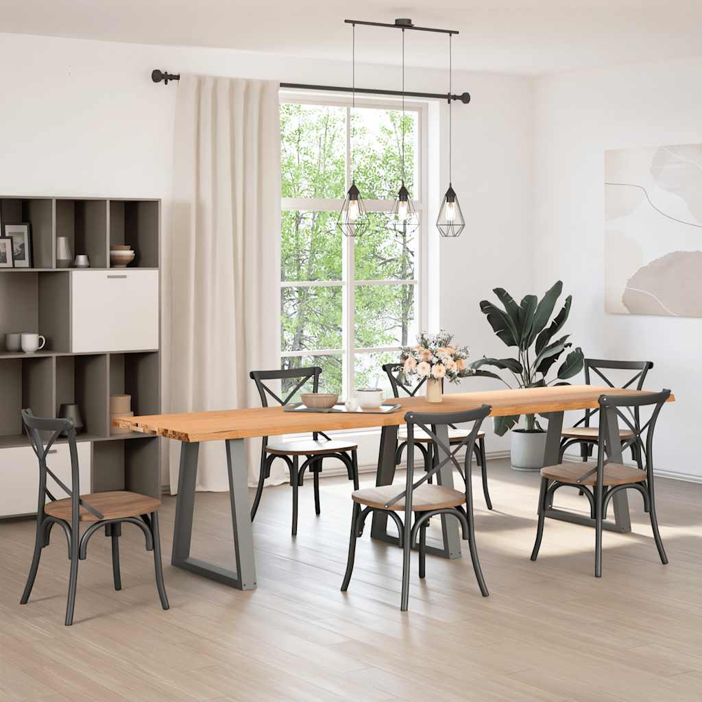 Table Industrielle en Chêne pour 8 à 10 Personnes-La-Fabrique-Industrielle