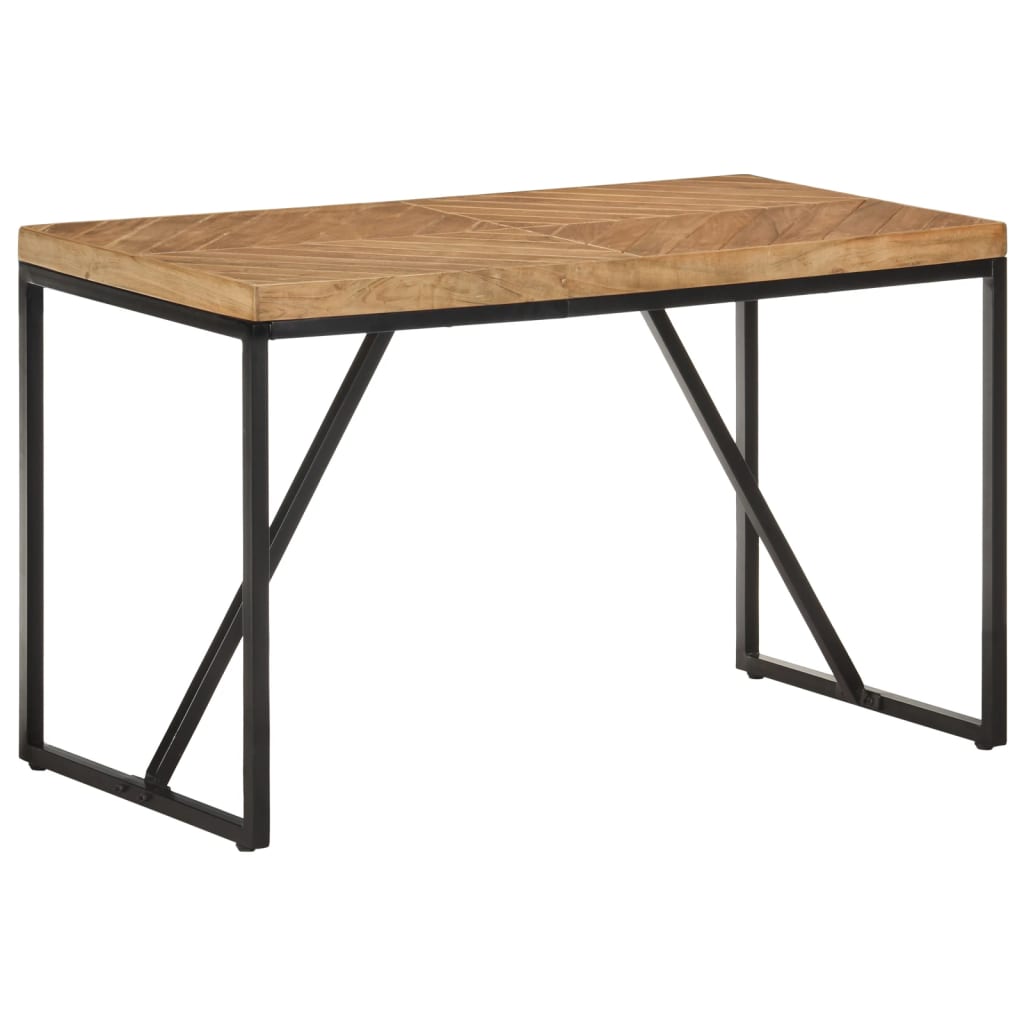 Table Métallique Industrielle en Bois d'Acacia et Manguier-Noir-1-120 x 60 x 76 cm-La-Fabrique-Industrielle