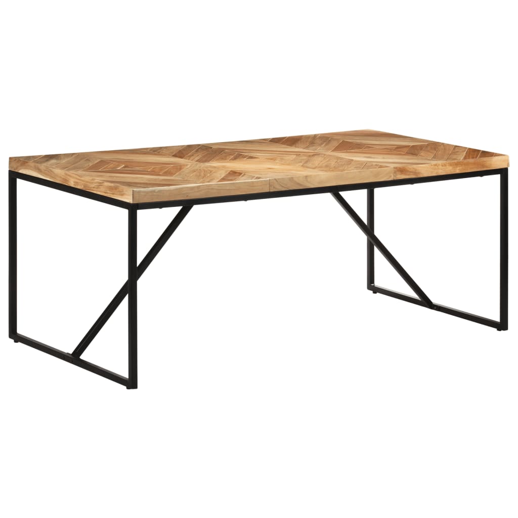 Table Métallique Industrielle en Bois d'Acacia et Manguier-Noir-1-180 x 90 x 76 cm-La-Fabrique-Industrielle