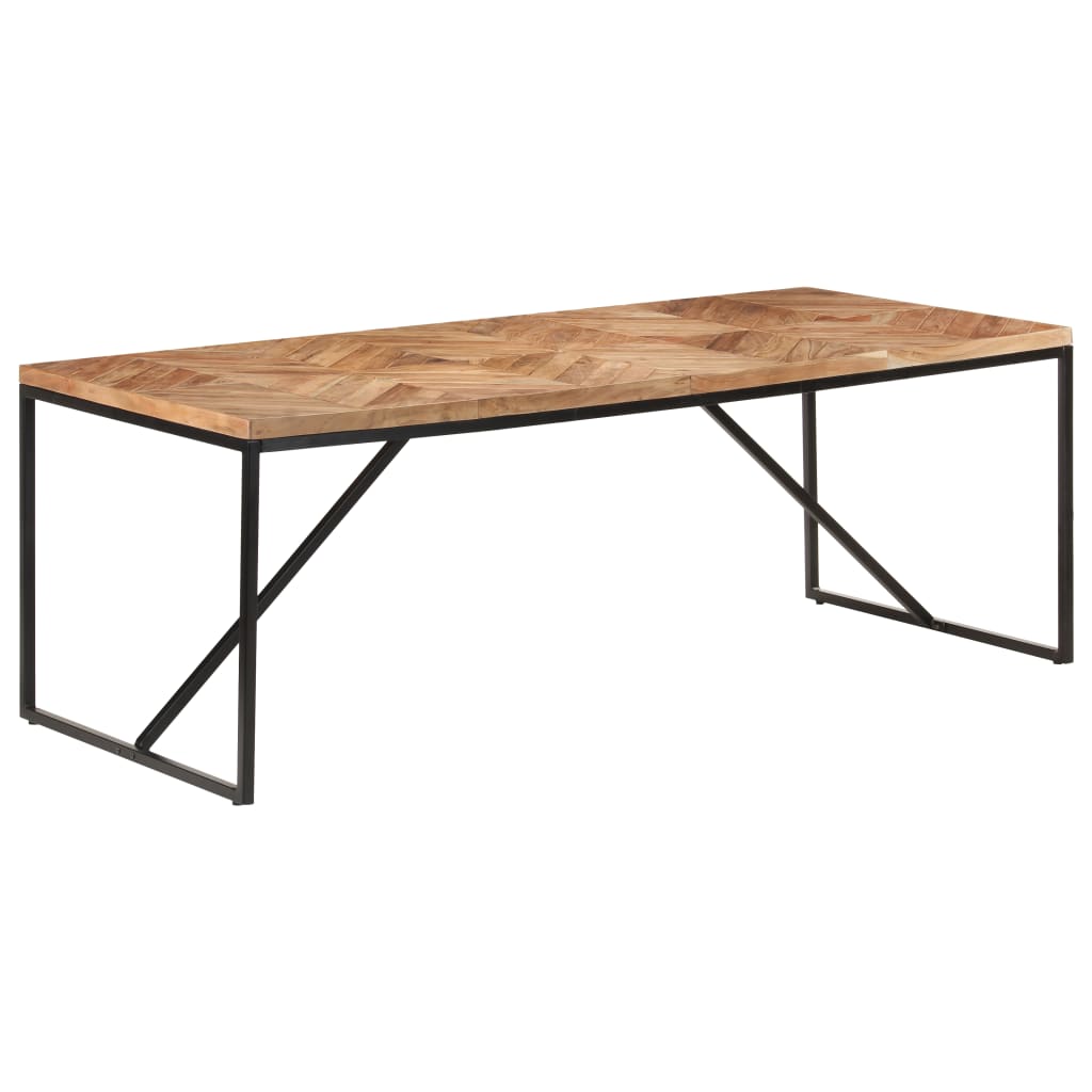 Table Métallique Industrielle en Bois d'Acacia et Manguier-Noir-1-200 x 90 x 76 cm-La-Fabrique-Industrielle