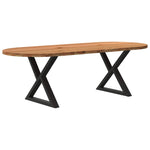 Table Ovale en Bois Massif de Chêne et Métal-Noir-1-240 x 100 x 74 cm-La-Fabrique-Industrielle