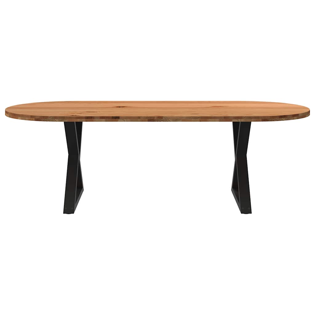 Table Ovale en Bois Massif de Chêne et Métal-La-Fabrique-Industrielle