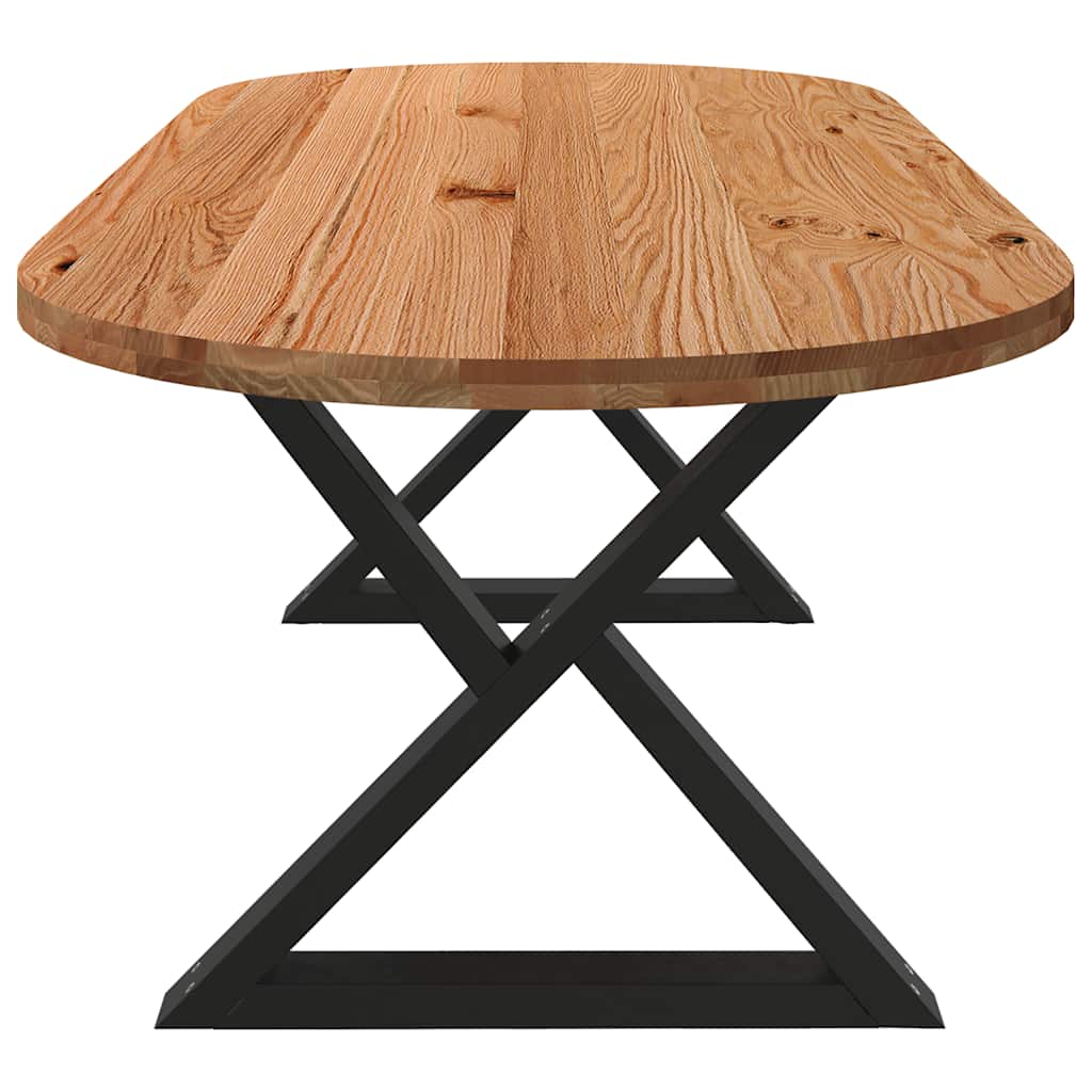 Table Ovale en Bois Massif de Chêne et Métal-La-Fabrique-Industrielle