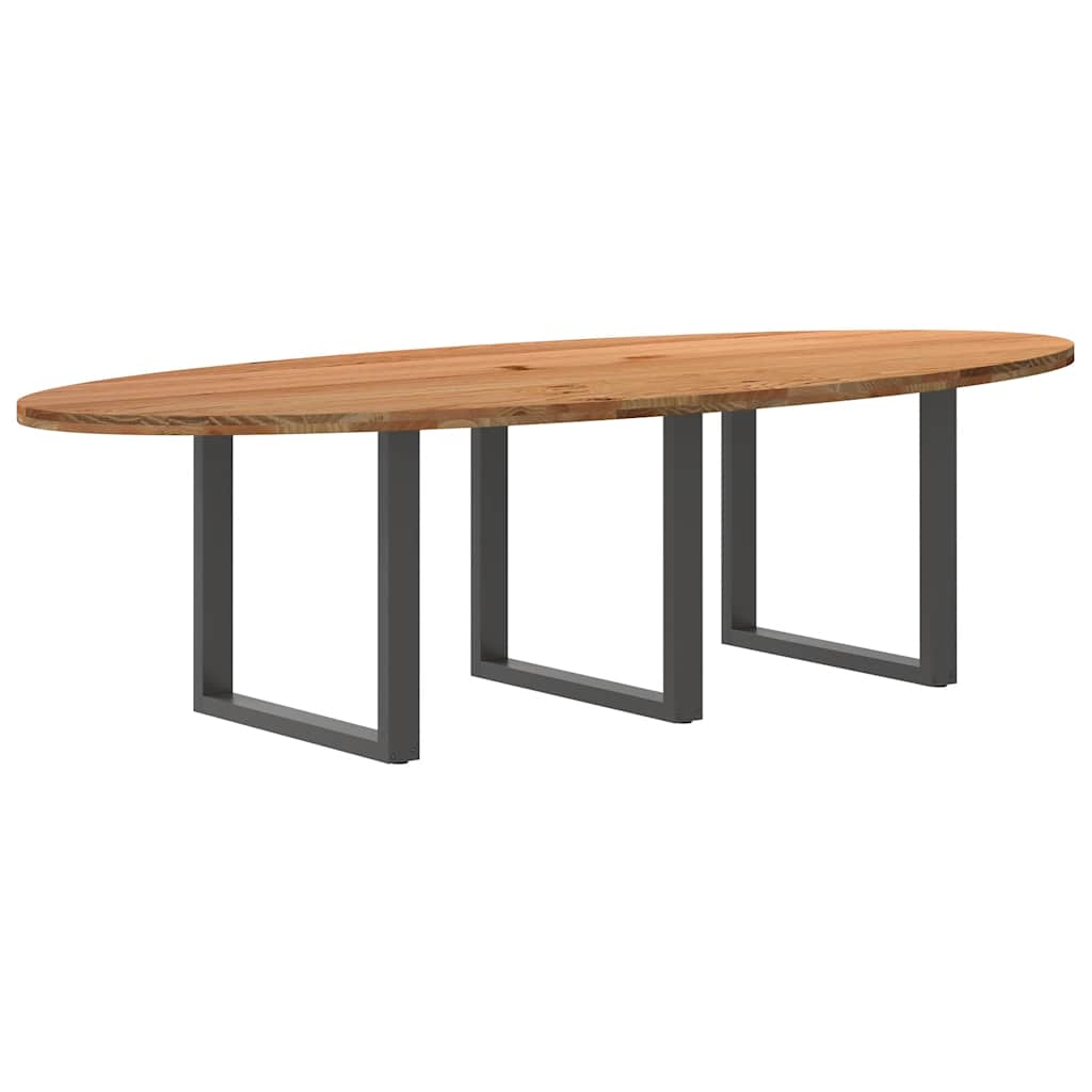 Table Ovale en Bois de Chêne Massif 240 cm-Anthracite-1-280 x 120 x 74 cm-La-Fabrique-Industrielle