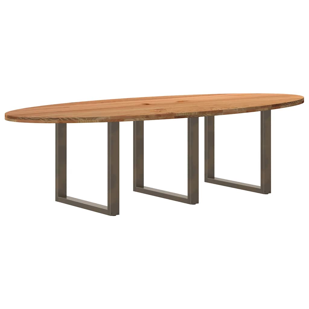 Table Ovale en Bois de Chêne Massif 240 cm-Naturel-1-280 x 120 x 74 cm-La-Fabrique-Industrielle
